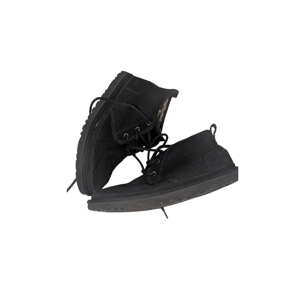 UGG Neumel Black Suede Lace Up Chukka Boots Size 10 - Picture 2 of 5